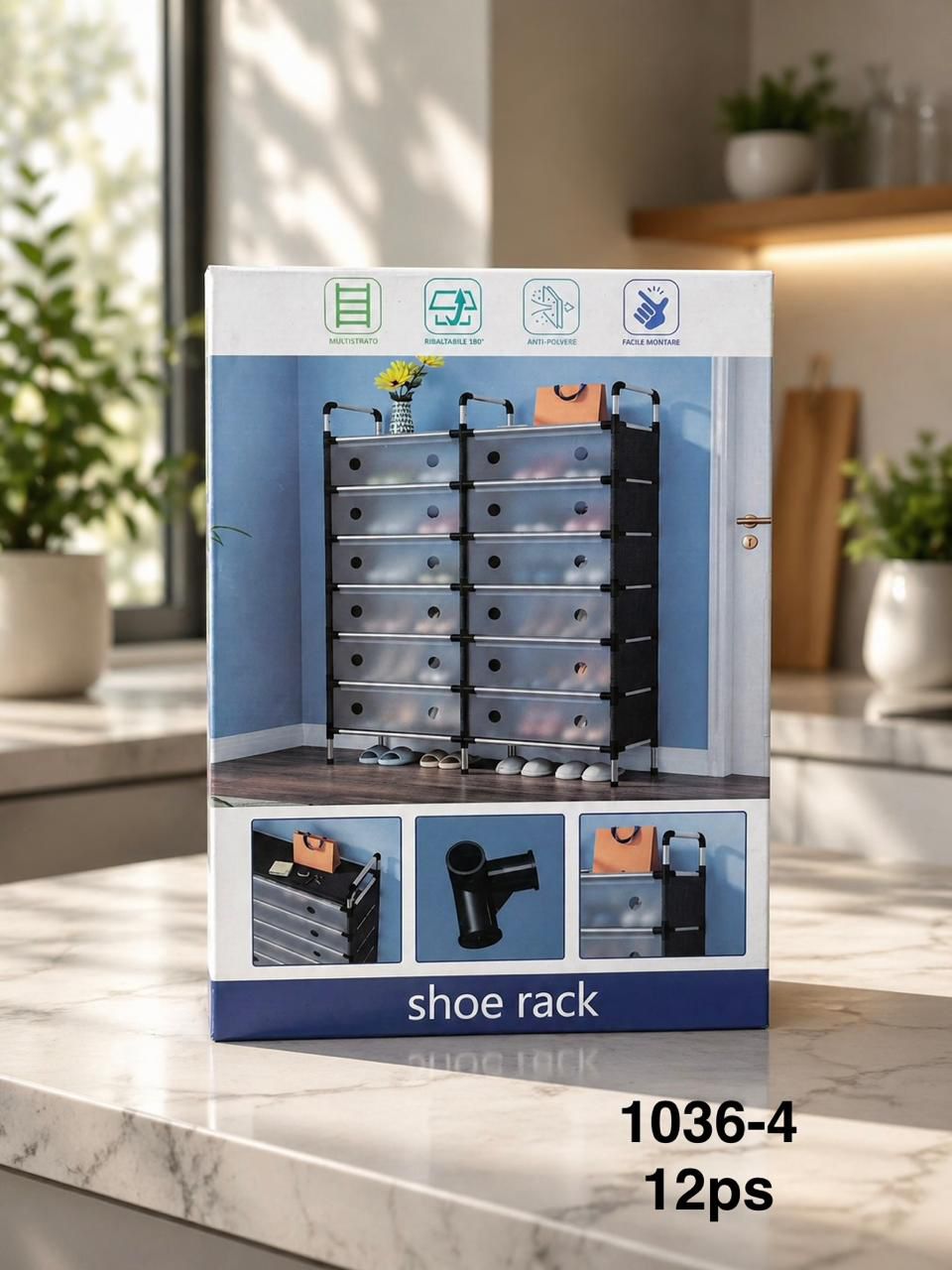 12 Étager Blanc pour Chaussure